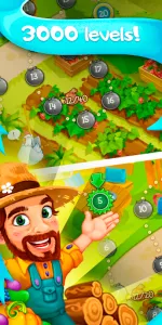 Funny Farm match 3 Puzzle game app screenshot 2