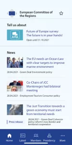 EU Committee of the Regions app screenshot 1