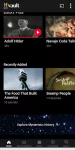 HISTORY Vault app screenshot 2