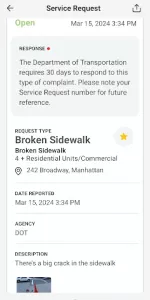 NYC311 app screenshot 5