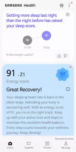 Samsung Health app screenshot 2