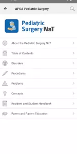 APSA Pediatric Surgery Library app screenshot 2