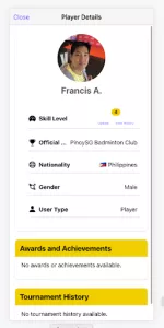 PinoySG Badminton Club app screenshot 2