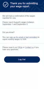SSA Mobile Wage Reporting app screenshot 7