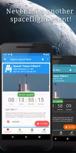 Space Launch Now app screenshot 1