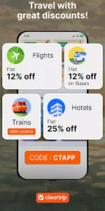 Cleartrip Hotels, Flights, Bus app screenshot 1