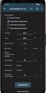 Electrical Calculations app screenshot 3