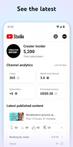 YouTube Studio app screenshot 1