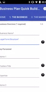 Business Plan Quick Builder app screenshot 2